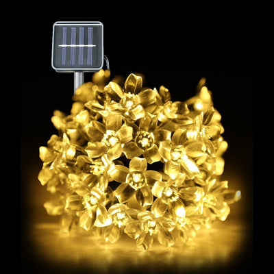 Cadena de Luces LED Solar Flor de Cerezo para Patio Navideño Impermeable - Image 9