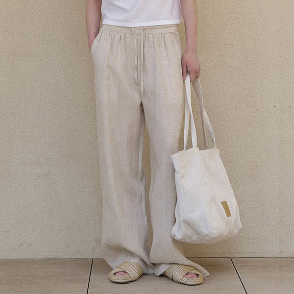 Pantalón Recto Largo Minimalista con Bolsillos Dobles para Mujer