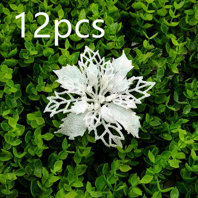 Flores Navideñas Artificiales con Brillo - Adornos para Árbol de Navidad y Decoración del Hogar - Image 56