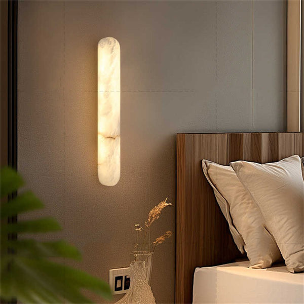 Lámpara de Pared Minimalista para Dormitorio con Mármol y Cobre