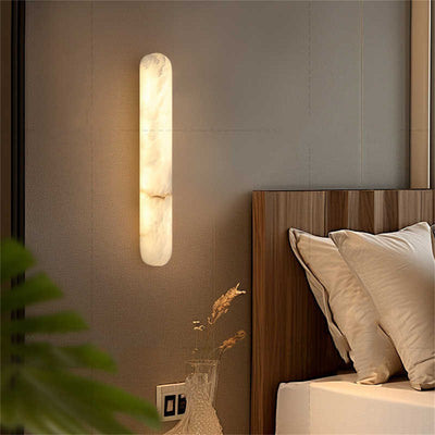 Lámpara de Pared Minimalista para Dormitorio con Mármol y Cobre