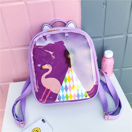 Mochila Escolar Transparente Candy Color Estilo Coreano para Niñas - Image 2