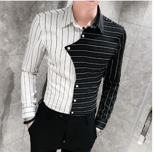 Camisa Casual Hombre Contraste de Colores Estilo Británico - Image 11