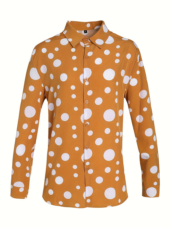 Camisa de Manga Larga con Lunares para Adolescentes y Hombres