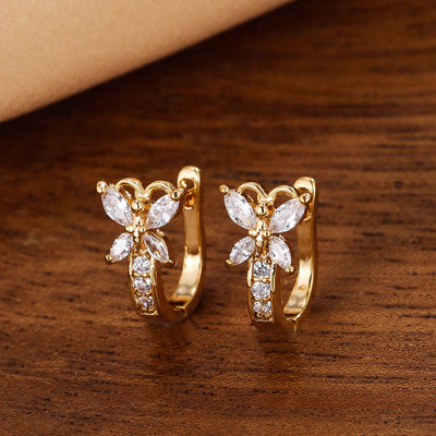 Aretes Mariposa Estilo Vintage Pastel con Circones Incrustados