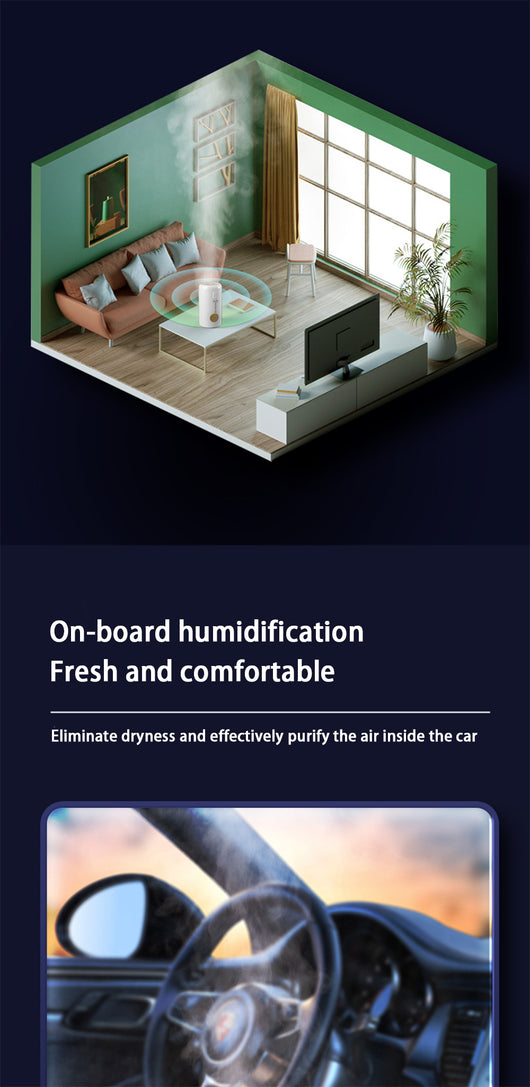 Humidificador Inalámbrico para Auto con Purificador de Aire y Aromaterapia - Image 12
