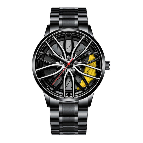 Reloj Automático para Hombre con Diseño de Rueda y Acabado Chapado al Vacío