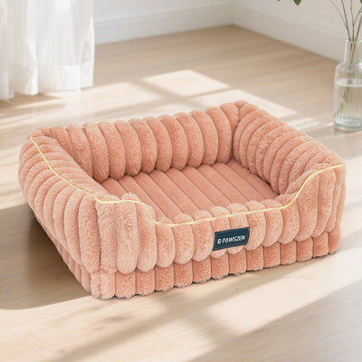 Cama para Mascotas Grande Cuadrada con Pelaje de Conejo a Rayas - Image 7