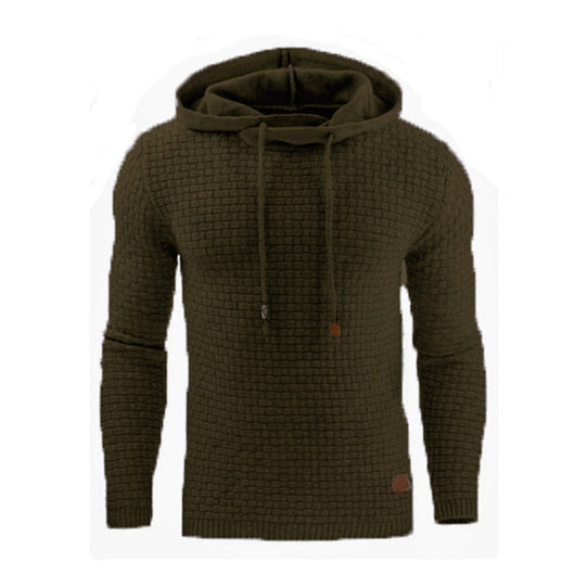 Sudadera con Capucha Jacquard para Hombre - Abrigo Cálido de Manga Larga - Image 8