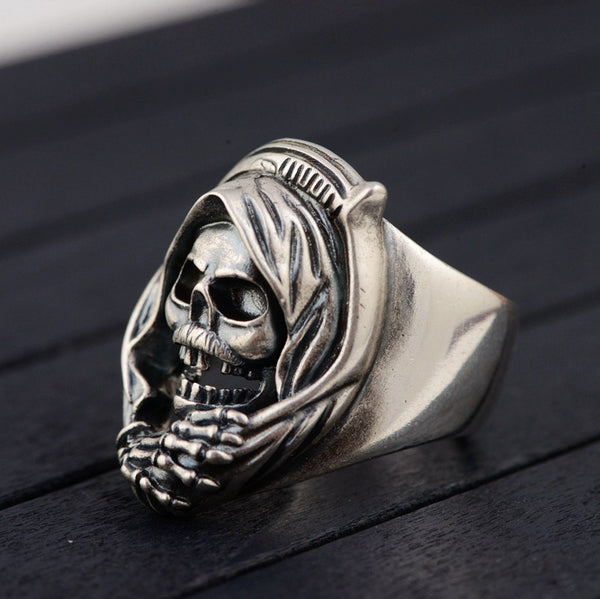 Anillo Calavera Vintage en Plata 925 para Hombre