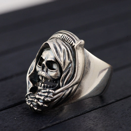 Anillo Calavera Vintage en Plata 925 para Hombre