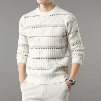 Suéter Grueso de Cuello Redondo para Hombre con Forro Polar y Textura de Visón Sintético - Image 26