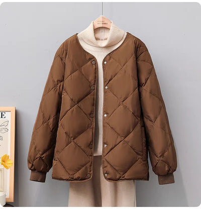 Chaqueta Corta Acolchada con Diseño Rombo para Mujer - Image 8