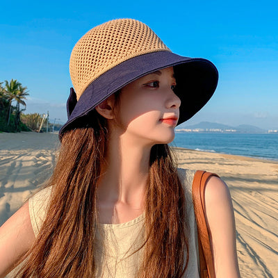 Gorro de Sol para Mujer con Malla Transpirable y Moño - Image 3