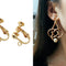 Cowhide Wood Beads Chinese Knot Braided Earrings Ear clips