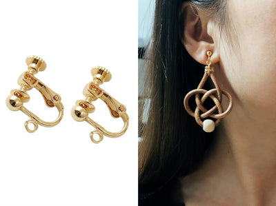 Aretes Trenzados con Cuentas de Cuero y Nudo Chino - Image 3