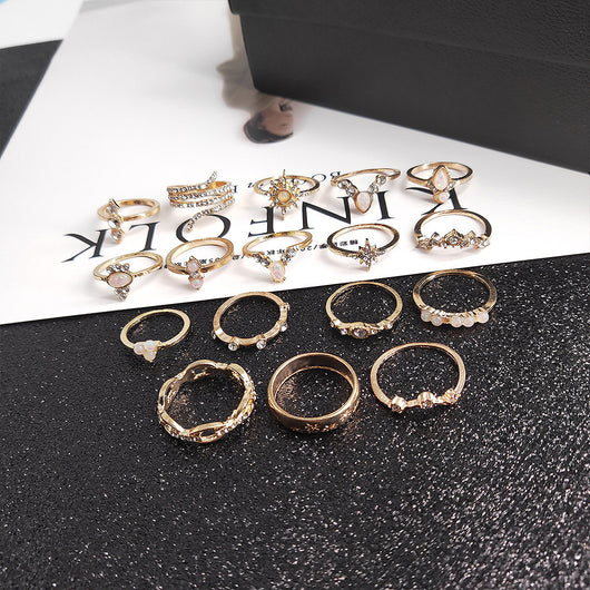Conjunto de 17 Anillos Bohemios Ajustables - Image 4