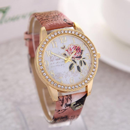 Reloj de Cuarzo para Mujer con Patrón Floral Chino - Image 9