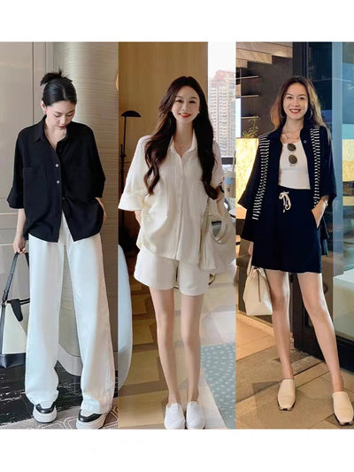 Conjunto de Pantalón Corto y Camisa de Bolsillos Grandes en Algodón con Cintura Elástica - Image 2