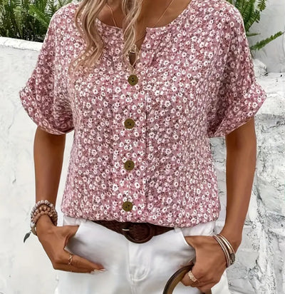 Camiseta Mujer Escote V Manga Corta Estampado Jacquard - Image 10