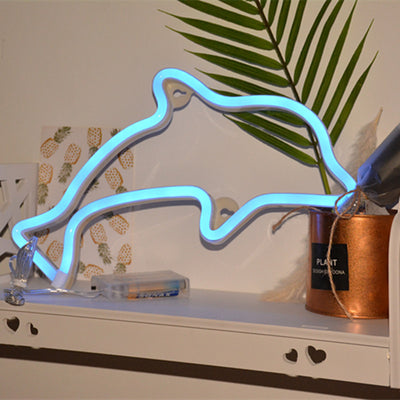 Luz Nocturna Neón LED de Pared - Dinosaurio y Delfín Decorativo - Image 8
