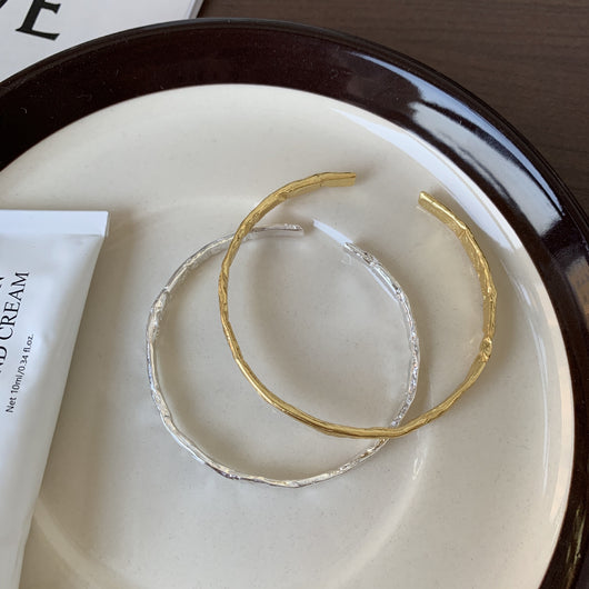 Pulsera de Plata Esterlina con Patrón de Oro Foil Irregular y Convexo - Image 4