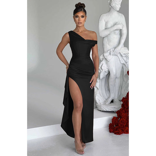 Vestido de Satén con Abertura Lateral para Mujer - Image 19