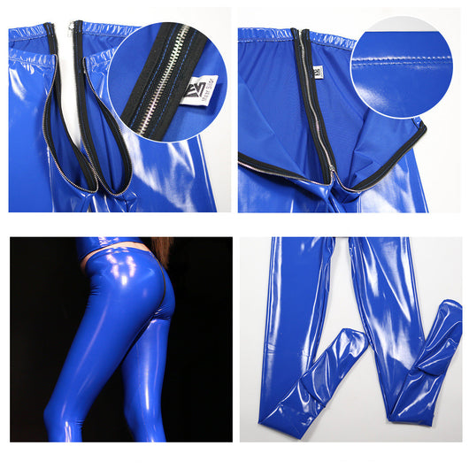 Pantys de Látex Brillante con Efecto Cuero para Mujer - Image 11