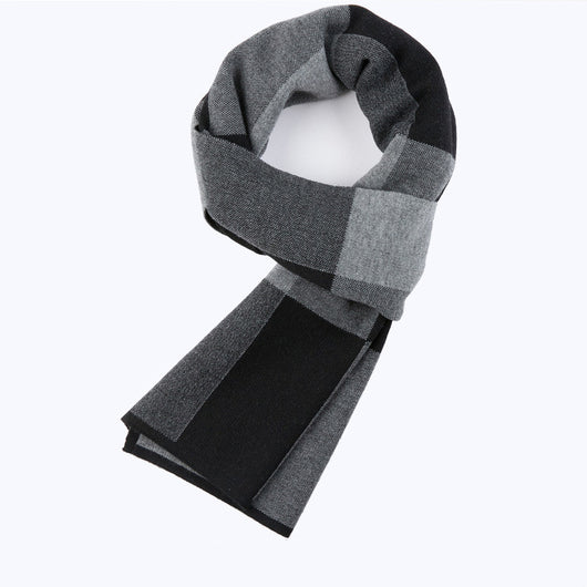 Bufanda de Lana Cuadriculada para Hombre - Calidez y Estilo Casual - Image 3