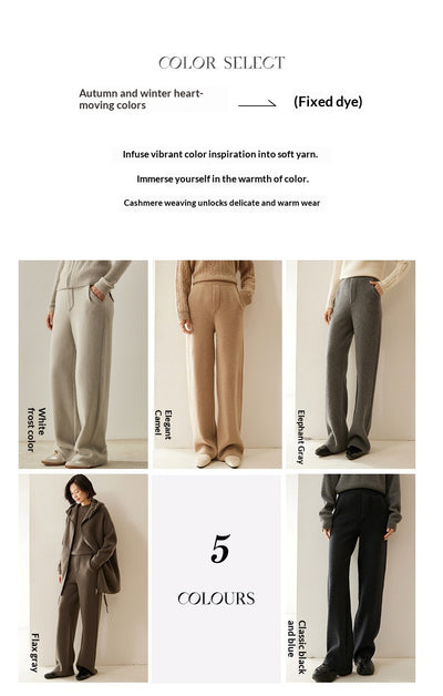Pantalones de Cashmere Anchos de Cintura Alta - Diseño Elegante y Favorecedor - Image 24