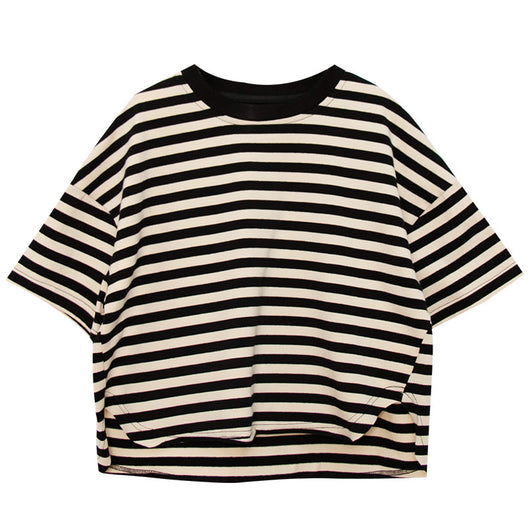 Playera Infantil de Rayas Coreana Suelta para Verano - Image 5