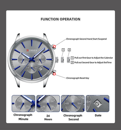 Reloj de Negocios Impermeable para Hombre con Calendario de Seis Manecillas - Image 12