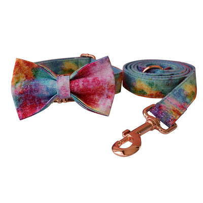 Collar para Mascota con Hebilla Azul Teñido en Caliente y Oro Rosa - Image 2