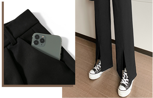 Pantalón Palazzo Cintura Alta Otoño Temprano Mujer Corte Holgado - Image 12