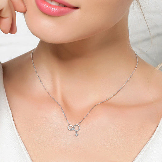Collar Colgante Infinito Plata 925 con Diamantes - Image 3