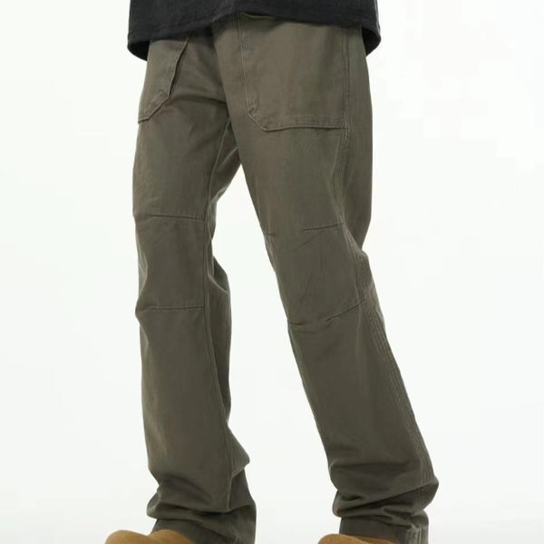 Pantalón Overol Holgado Gris Verdoso para Hombre - Estilo Casual Versátil