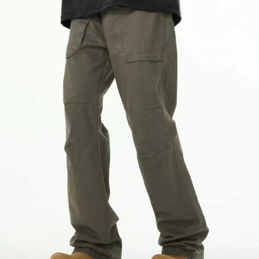 Pantalón Overol Holgado Gris Verdoso para Hombre - Estilo Casual Versátil