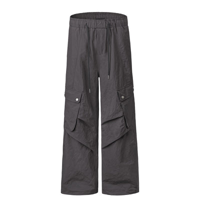 Pantalones Cargo Overol con Cordón Ajustable - Estilo Urbano Holgado para Hombre - Image 17