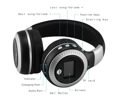 Auriculares Bluetooth Inalámbricos de Alta Fidelidad con Radio FM - Image 3