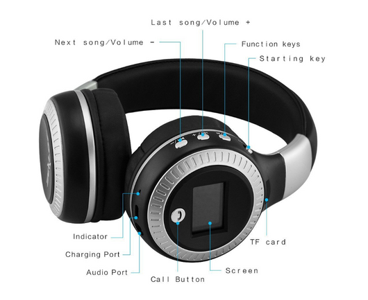 Auriculares Bluetooth Inalámbricos de Alta Fidelidad con Radio FM - Image 3