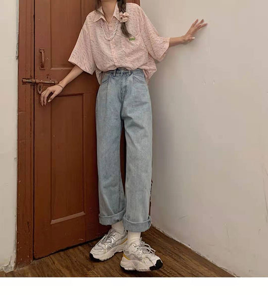 Pantalones Rectos Papá Anchos de Cintura Alta - Tendencia Suelta y Moderna - Image 3