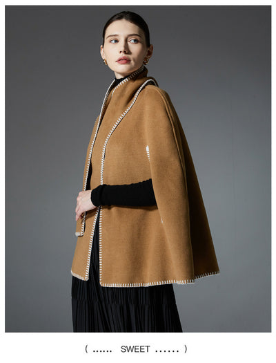 Capa Chal Mujer con Costura Camel - Elegancia Versátil - Image 11