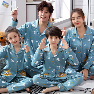 Pijamas Familiares de Algodón - Manga Larga Primavera Otoño - Image 9