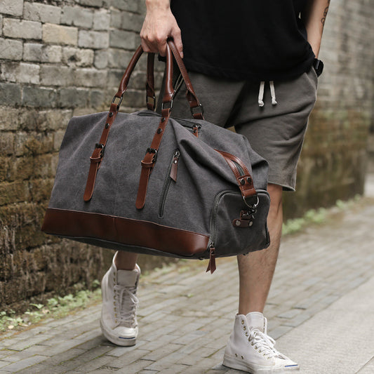 Bolsa de Lona Retro para Viajes - Mochila de Gran Capacidad para Hombre