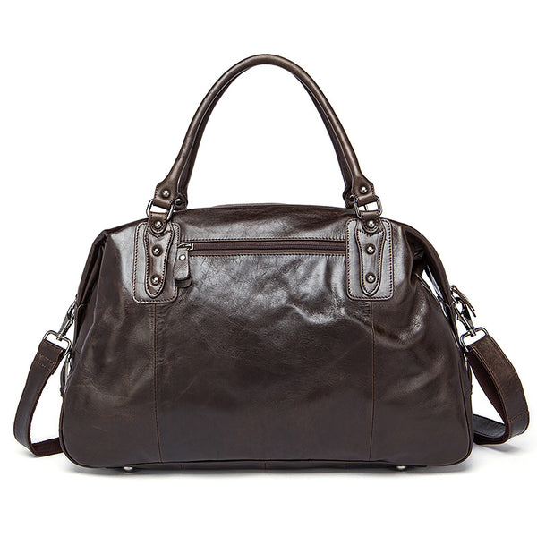 Bolsa de Viaje en Cuero Genuino - Maletín Duffel de Piel Premium