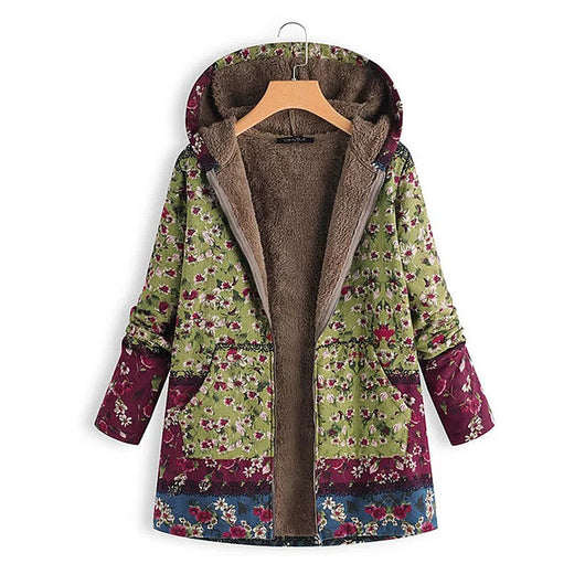 Sudadera Impresa de Algodón y Lino con Capucha - Abrigo Cálido y Suave - Image 3