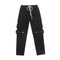 Pantalón Holgado de Color Sólido con Múltiples Bolsillos