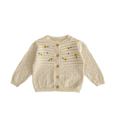 Cardigan Hueco con Flores Bordadas y Protección Solar - Image 5