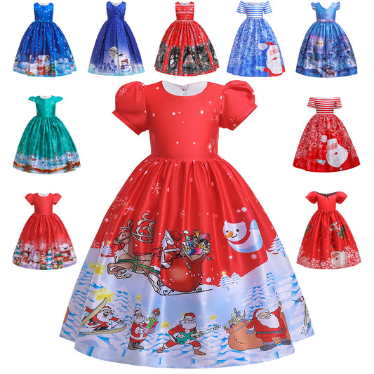 Vestido Largo Estampado Navideño