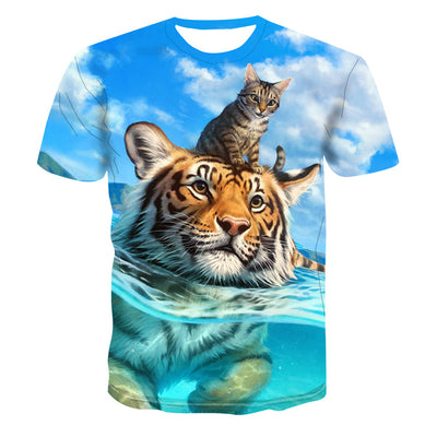 Camiseta Estampado 3D Águila, Lobo y León - Image 5